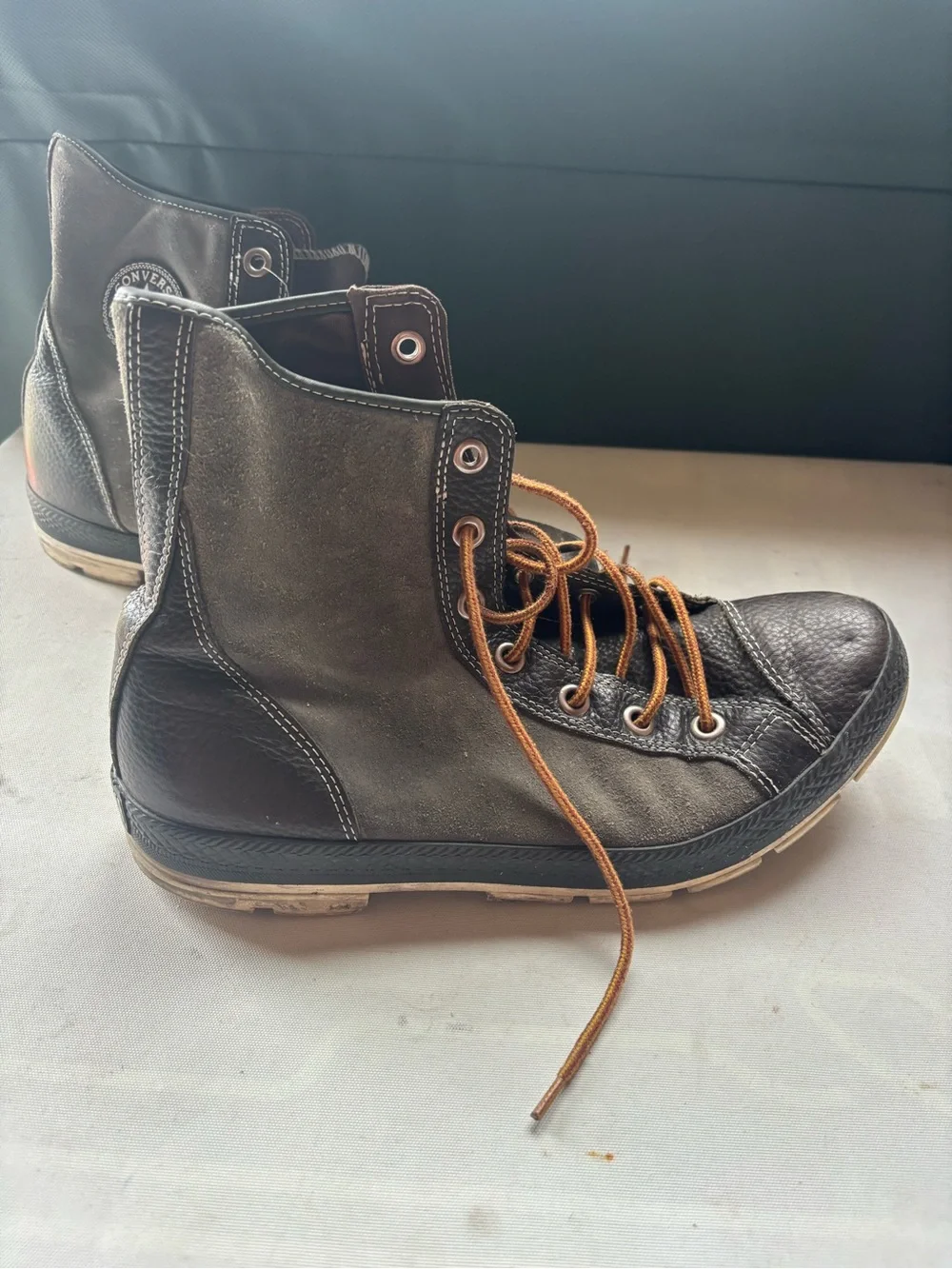 Vtg Converse Leather All Star Sneaker Boot Chuck Taylor Hi-Top US Size 12 Men's